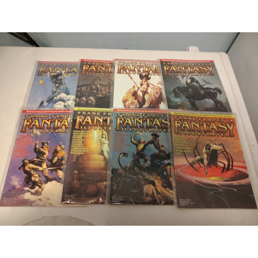 Vintage Lot FRANK FRAZETTA FANTASY ILLUSTRATED Comic Magazine (1998-1999) #1-8